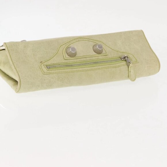 BALENCIAGA The Giant Envelope Bag Leather Silver Light Green - Picture 7 of 16